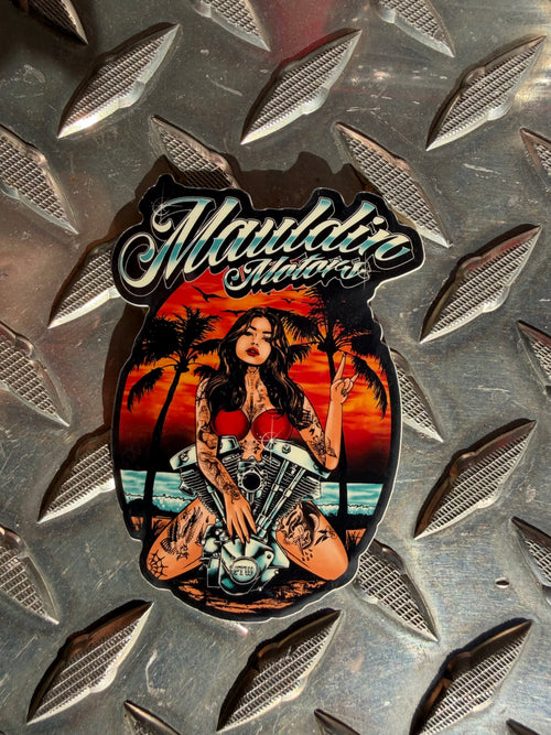 Shovel Head Pinup Sticker